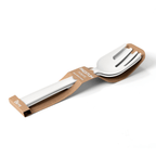 Blim+ Serving Tools Paestum in white, the serving spoon and fork in their packaging