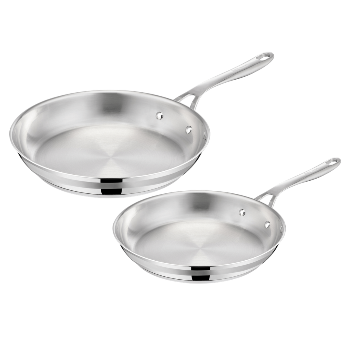 Jamie Oliver by Tefal Cook Smart Uncoated Stainless Steel Frying Pan Set 24 cm & 28 cm Bundle Deal