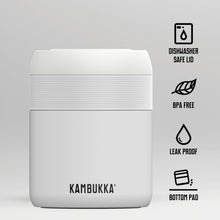 Load image into Gallery viewer, Kambukka Bora SS Double Wall Insulated Lunch Box Chalk White - 600 ml - Room+
