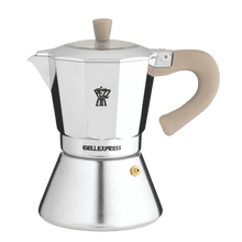 Load image into Gallery viewer, Pezzetti Belle Express Stove Top Coffee Maker - Silver - Room+
