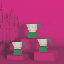 Load image into Gallery viewer, Pezzetti Future Express Stove Top Coffee Maker - Green - Room+
