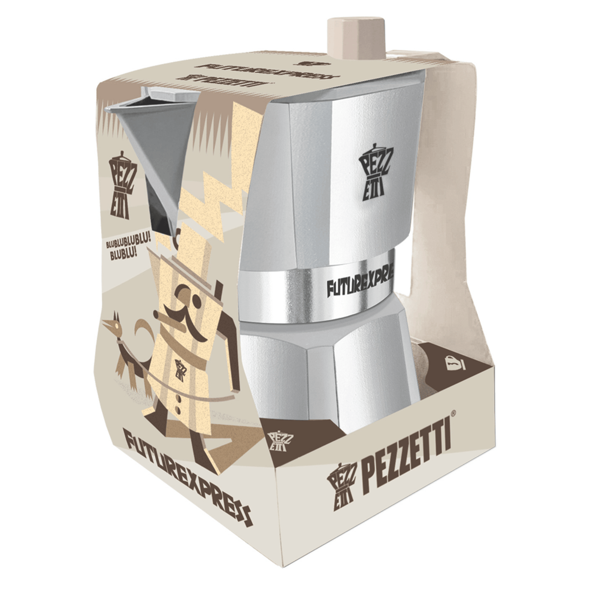 Pezzetti Future Express Stove Top Coffee Maker - Silver