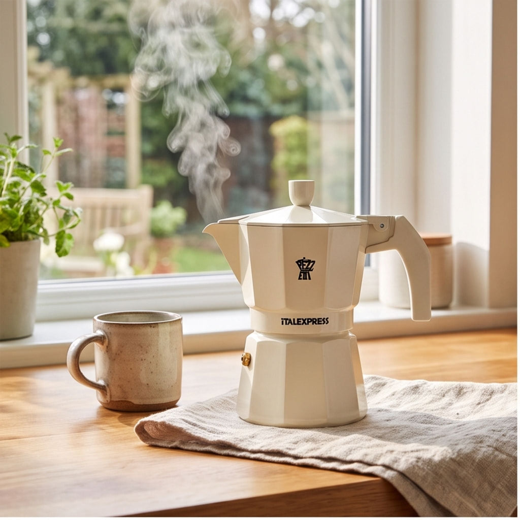 Pezzetti Ital Express Stove Top Coffee Maker - Pastel Cream
