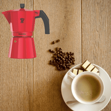 Load image into Gallery viewer, Pezzetti Ital Express Stove Top Coffee Maker - Red - Room+
