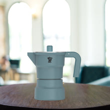 Load image into Gallery viewer, Pezzetti Solid Express Stove Top Coffee Maker - Blue - Room+
