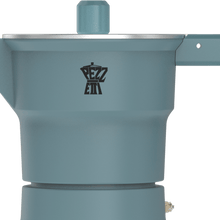 Load image into Gallery viewer, Pezzetti Solid Express Stove Top Coffee Maker - Blue - Room+
