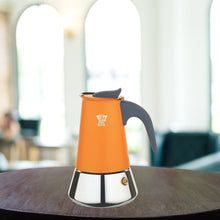 Load image into Gallery viewer, Pezzetti Steel Express Stove Top Coffee Maker - Peach - Room+
