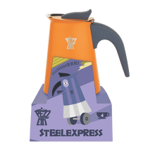 Load image into Gallery viewer, Pezzetti Steel Express Stove Top Coffee Maker - Peach - Room+
