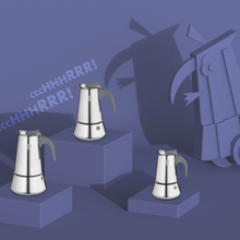 Load image into Gallery viewer, Pezzetti Steel Express Stove Top Coffee Maker - Silver - Room+
