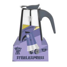 Load image into Gallery viewer, Pezzetti Steel Express Stove Top Coffee Maker - Silver - Room+
