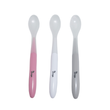Load image into Gallery viewer, B-Soft Spoon Set (3 pcs) (Grey, White &amp; Pink)
