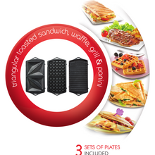 Load image into Gallery viewer, Moulinex Break Time Waffle/ Sandwich/ Panini Grill
