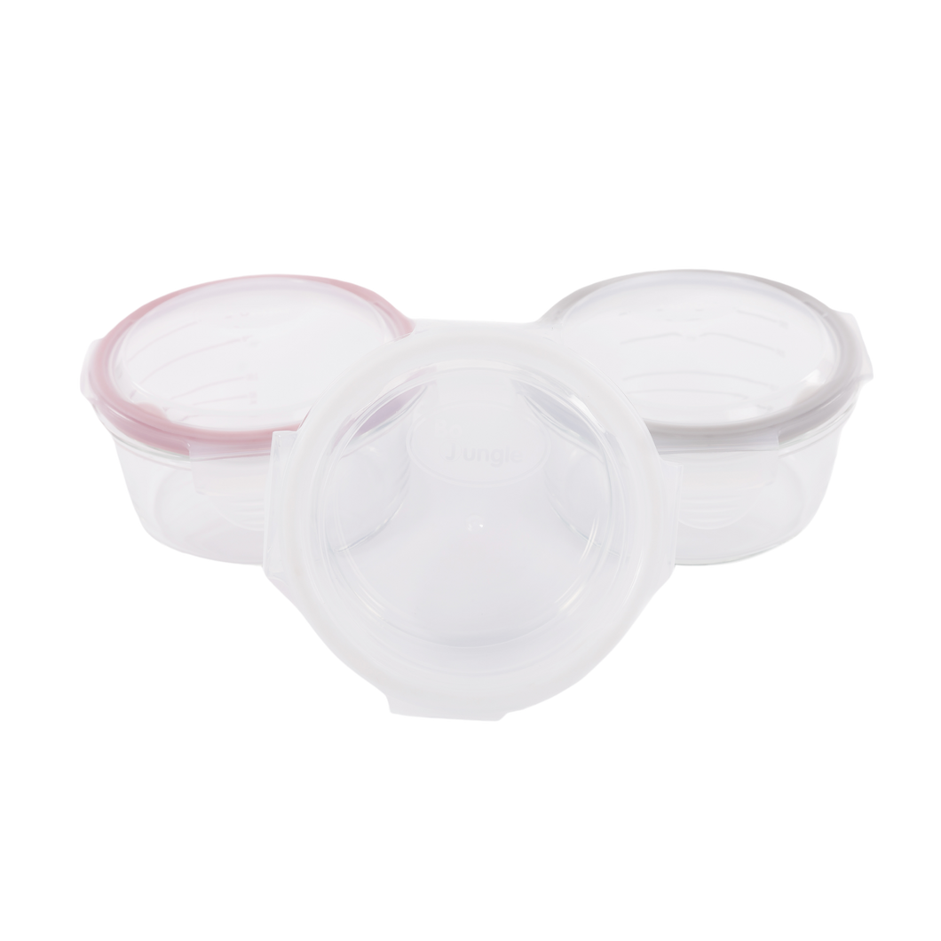 B-Bowls Glass (3pcs) (White, Grey & Pink)
