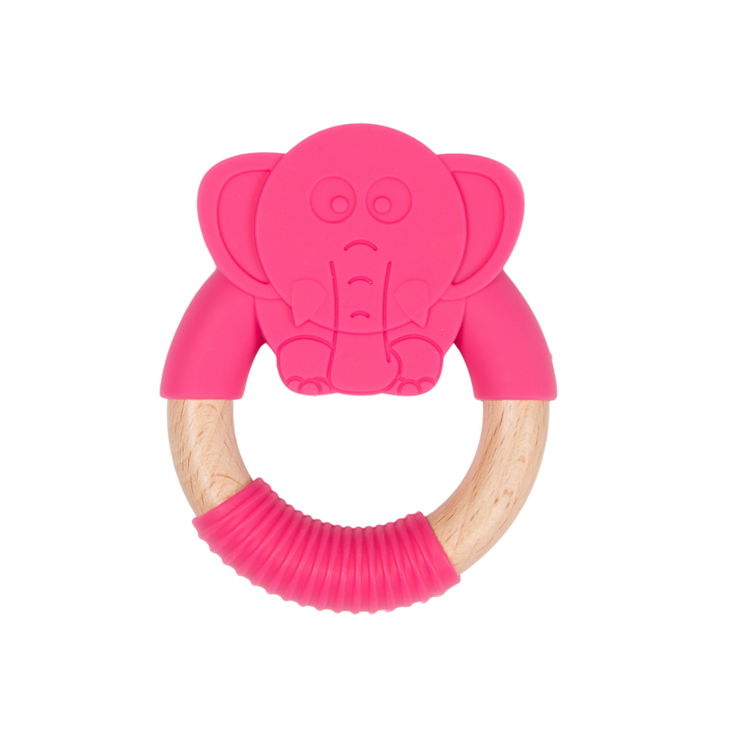 B-Wood Teether Pink Elephant
